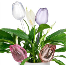 Plant Watering Globes Self Watering Planter,Automatic Plant Watering Devices, Plastic Watering Bulbs for Plants, 4 Tulip