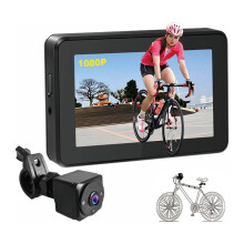 Espejo Retrovisor para Manillar de Bicicleta, Monitor de 4,3 Pulgadas y 1080P, Cámara de Visión Nocturna para Bicicleta de Montaña, Bicicleta