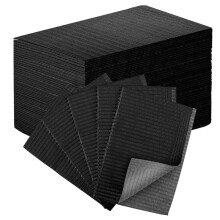125pcs Disposable Nail Mats Foldable Nail Paper Towels, Table Acrylic Nail Practice Sheet,Nail Table Practice Mat Black