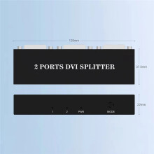 Adaptador Extensor de Conmutador Divisor DVI 1X2 con 1 Entrada DVI-D y 2 Salidas DVI-D para Pantalla Dual de Computadora