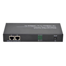Fiber Optical Media Converter 10/100Mbps Single Mode 20Km 4 SC-Port 2 RJ45 Fiber  External Power Supply EU PLUG