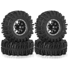 RED SPIDER 4pcs 118mm 1.77in Beadlock Wheel Rim and Soft Rubber Tire Set for 1/10 RC Crawler Car Axial SCX10 Pro Capra TRX4 A