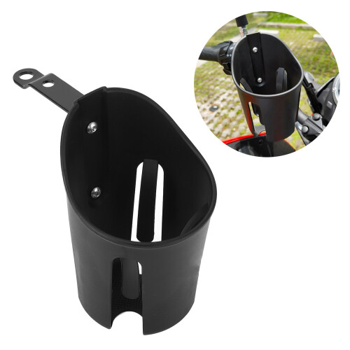 Universal Motorcycle Handlebar Cup Holder Fits Most Bikes, Plastic