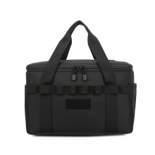 Outdoor Camping Storage Bag Tote Bag Camping Portable Multifunctional Picnic Cookware Storage Bag Black