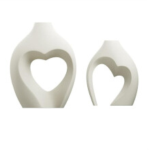 2pcs White Vases for Decor, Minimalist Decorative Vase for Table Centerpiece Wedding Dining Living Room Office House
