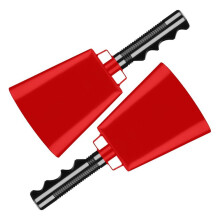 2 Pack 9 Inch Steel Cowbells, Loud Noise Makers for Sports, Parties, and School Spirit Events