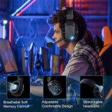 Draadloze Gaming-Headset met Microfoon 2.4G -Hoofdtelefoon USB 3,5 mm Bedraad 3 Modi voor Pc, voor Laptop, voor PS4, voor PS5, Wit