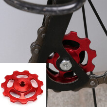 4X 11T Bike Ultralight Aluminum Alloy Outdoor Bearing Wheel Rear Derailleur Pulleys Bicycle Parts-Red