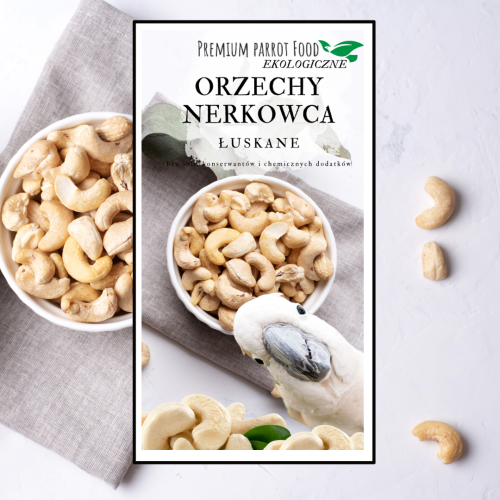 Premium papegøjefoder - økologiske cashewnødder - til alle papegøjer 100g 1