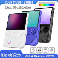 RG40XXV Console de Jeu Portable Rétro 256 Go 11 000+ Jeux 64 Bits Linux Écran IPS 4,0 Pouces WIFI Joystick RGB B