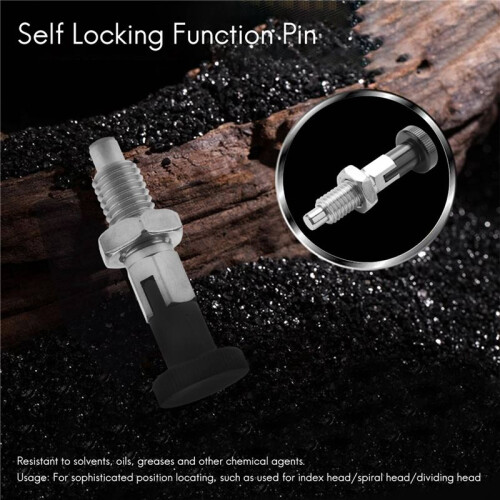 3X M10 Stainless Steel Self Locking Index Plunger Pin with Self Locking Function for Dividing 2