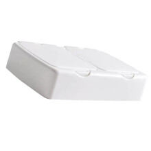 2-Fach-Wattestäbchenbox - Plastik, Deckel in Reisegröße