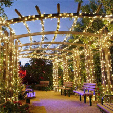 Solar LED Light Strip with 8 Modes Suitable 12M 100 Lights for Garden Terrace Doors Courtyard Wedding B