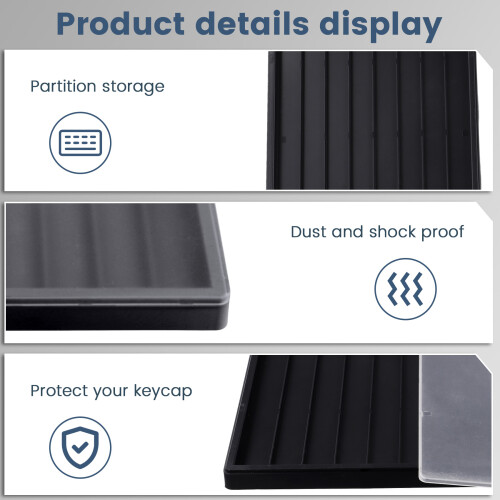 Waterproof Keycap Storage Box with Lid -for Keyboard Keycaps Display and Collection Black 2