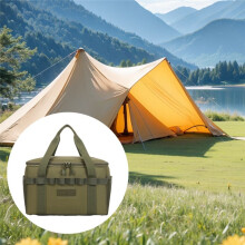 Borsa Portaoggetti da Campeggio per Esterni, Borsa Portaoggetti Portatile Multifunzionale per Picnic, Utensili da Cucina, Nera