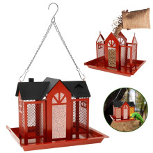 Hängendes Vogelhaus Aus Metall, Großes Fassungsvermögen, Rot, Vielseitig Einsetzbar für Den Garten