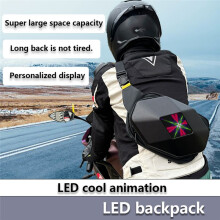 Motorcycle Shoulder Bag LED Lights DIY Carbon Fiber Motorcycle Riding Bag Full Helmet Sports Waterproof Bag S