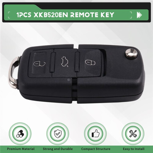 SA2205 XKB520EN Second Generation Replaced XKB501EN Wire Remote Key for  B5 Flip 3 Buttons Supports Wireless Program 1