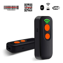 Scanner per Codici A Barre QR 2D e 1D 3 In 1 BT e 2,4 GHz Wireless e Cablato con Suono e Vibrazione per Supermercati, Biblioteche e Negozi al