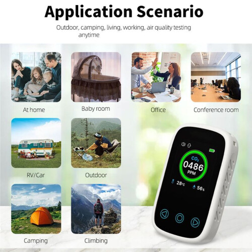 3 i 1 LCD Digital Koldioxiddetektor Luftkvalitetstestare Multifunktion CO2-Termometer Hygrometer NDIR-Sensor 1