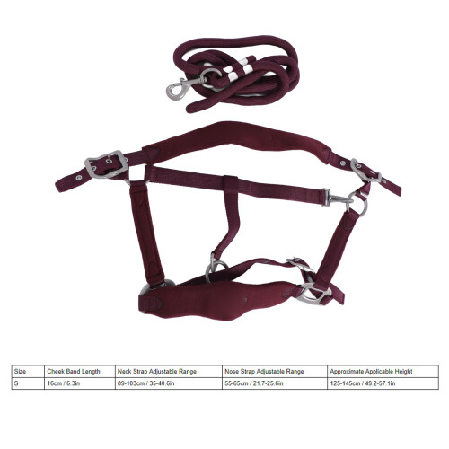 Ensemble licol et longe pour cheval 2 m, taille M, rouge vin 1