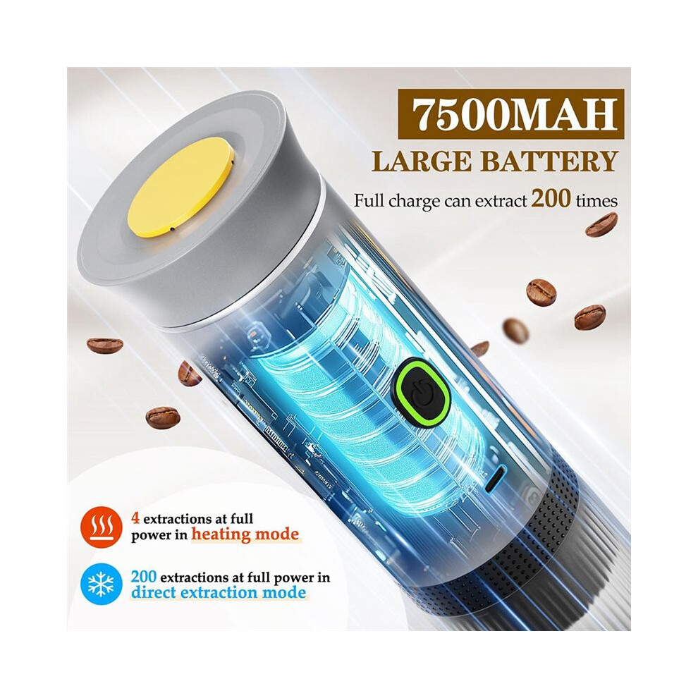 Portable Espresso Machine  Travel Coffee Machine Rechargeable Self-Heating Car Coffee Machine Small Espresso Machine
