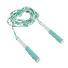 Corde à sauter à perles réglable pour enfants, verte, flexible, sans nœuds