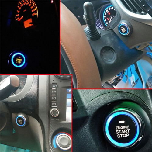 4X Car Engine One-Key Start-Stop Button System PKE Keyless Entry System Anti-Theft Alarm Remote Start Ignition System 2