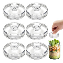 4 Stück Gärgewichte Aus Glas mit Griffen, Transparente Einmachgewichte für Einmachgläser mit Weiter Öffnung