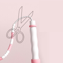 Corde à sauter segmentée adjustable à perles roses pour enfants, en plastique PP flexible