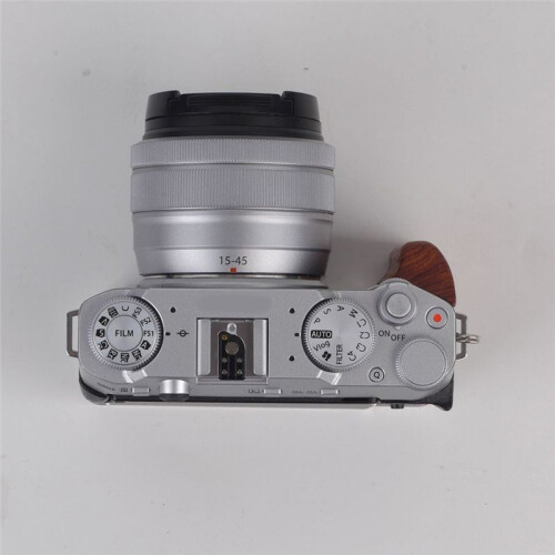 For  XM5 L-Type Camera Wooden Handle Arca Swiss Quick Release L Plate Compatible Tripod Mount Silver 2