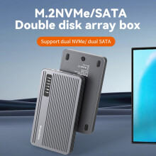 Blueendless Dual Bay Mobile Hard Disk Box 20Gbps M.2 /NVMe SSD Enclosure-Dual Bay NVMe SSD Case US PLUG