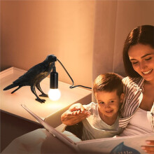 Crow Lamp-Raven Lamp Adjustable Brightness with Bulb,Bird Lamp,Crow Light Decor for Bedside Bedroom Living Room Decor EU