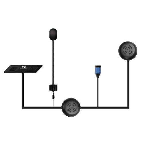 F2 Helmet Intercom  5.0 Motorcycle Wireless Headset 1000M Waterproof BT Moto Interphone Type-C Fast Charging 1