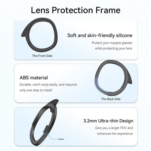 AMVR Glasses Spacer Protector for Meta Quest 3 Lens Protector Glasses Lens Insert VR Accessories 2