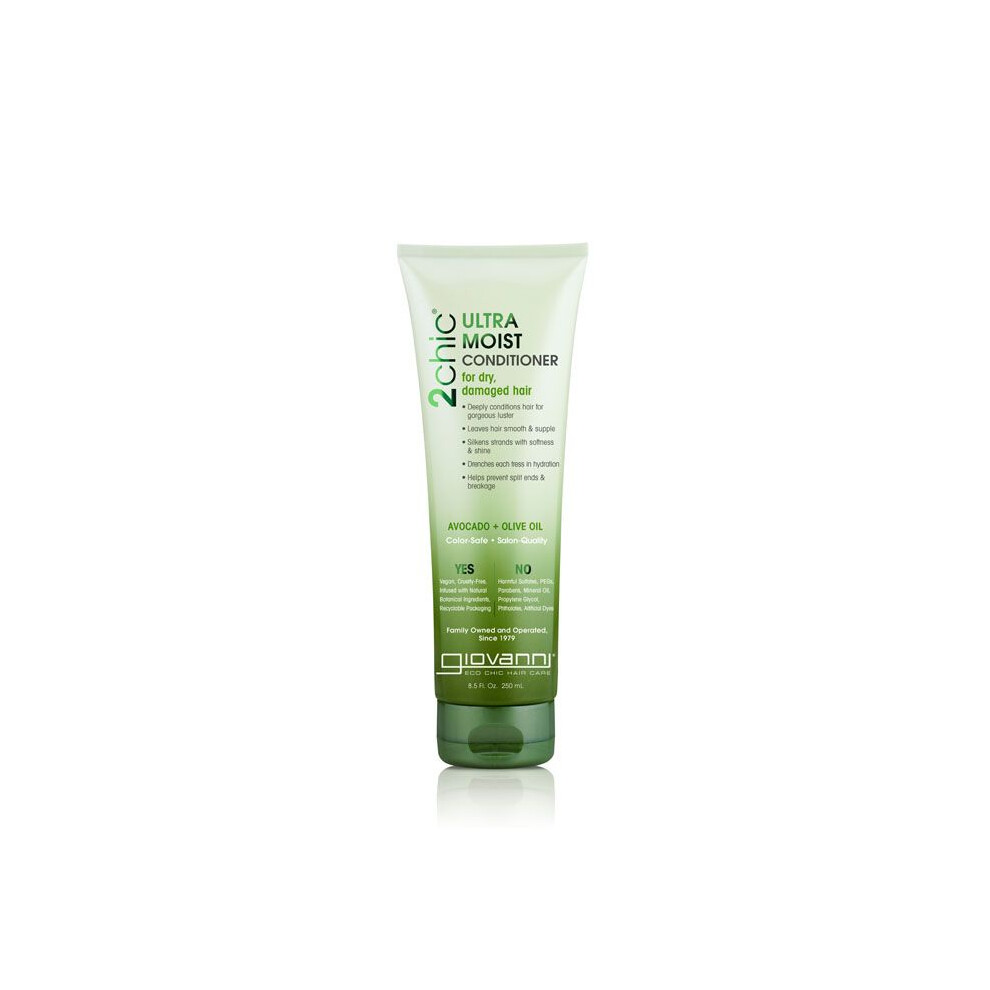 Giovanni 2Chic Avocado & Olive Ultra Moist Conditioner 8.5oz  Ultra-Moisturizing Conditioner for Soft, Hydrated Hair