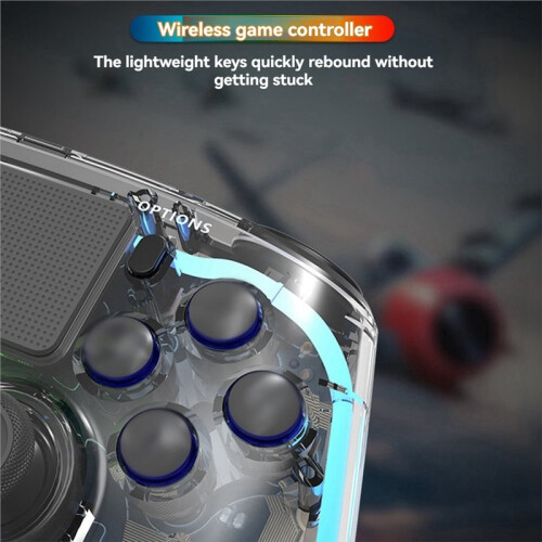 P4 Wireless Gaming Controller RGB Light  Wireless Gamepad 6-Axis Gyro for PS4 PC 1