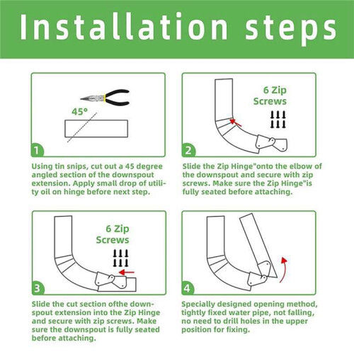 2PCS Gutter Extension Hinge Also Includes Screws Easy DIY Installation  Any Size Rectangle or Square Downspout 2