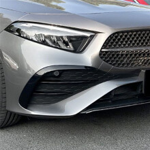 Garniture de Calandre Avant de LèVre de Pare-Chocs Avant PlaquéE Argent pour  Classe A W177 A180 2023 + AMG 2018 + Autocollant de Becquet de