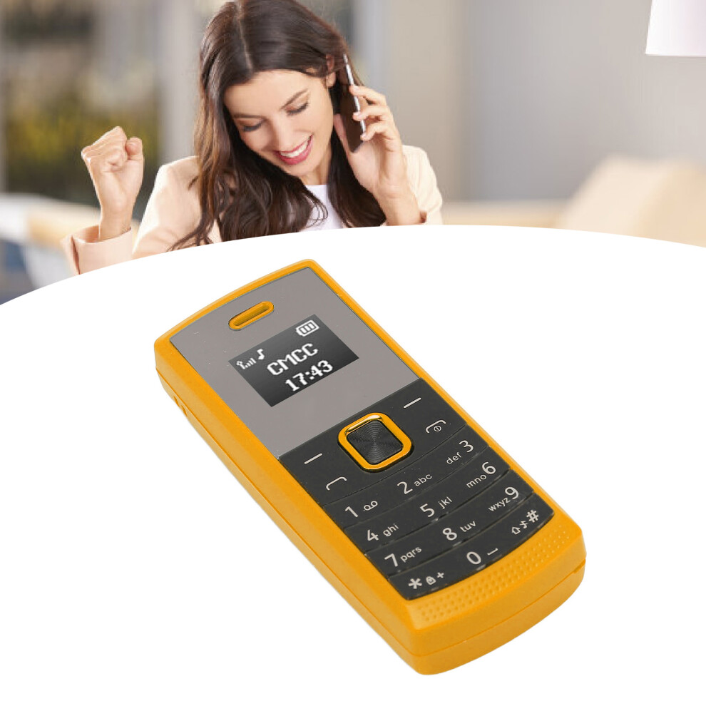 Bm01 Smallest 2 In 1 Mini Mobile Phone With Speaker, Bt, Dual Sim, 0.66" Oled, Yellow 8411385029937