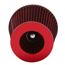 2X Universel Voiture Air Filtre Vehicule Induction Kit Haute Puissance Mesh Cone Finition Rouge