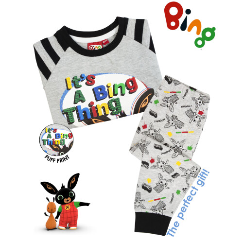 Bing Bunny Long Sleeve Long Leg Pyjama Set (Boys Grey) 2