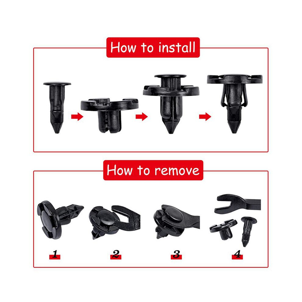 400Pcs Push Type Retainer Clips 8Mm Liner Clips For Trim Rivet Body Fasteners 01553-09321 6032819463923