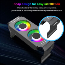 PC Case RAM Memory Module ARGB Cooler DDR3 to DDR5 5V 3Pin PWM 4Pin Light Sync 120mm Dual Fans Cooling Radiator Black