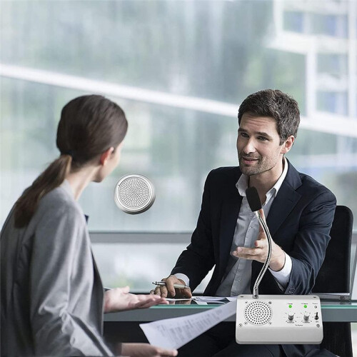 Window Speaker System, Dual Way Window Microphone Intercom Speaker, Intercom System for Business, Office, School EU Plug 2