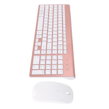 2.4G Wireless Keyboard & Mouse Combo, Rose Gold, Silent, 102 Keys
