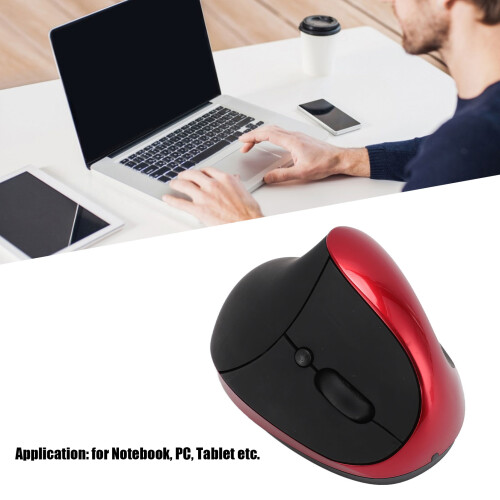Mouse verticale wireless destro 800-1600 DPI rosso 2