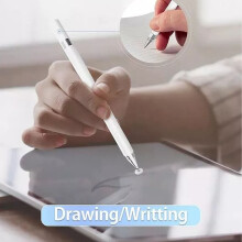 Universal 3-in-1 Digital Stylus Pen, Aluminum Alloy, 154mm, White
