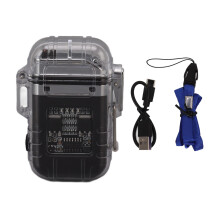 Briquet étanche d'extérieur, briquet électrique à arc coupe-vent IP56, rechargeable par USB-C, idéal pour le camping et la survie, avec