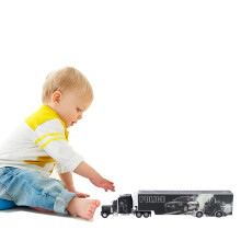 Transport Carrier Truck with 3 Alloy Car Toys - 35.5cm Outdoor Playset